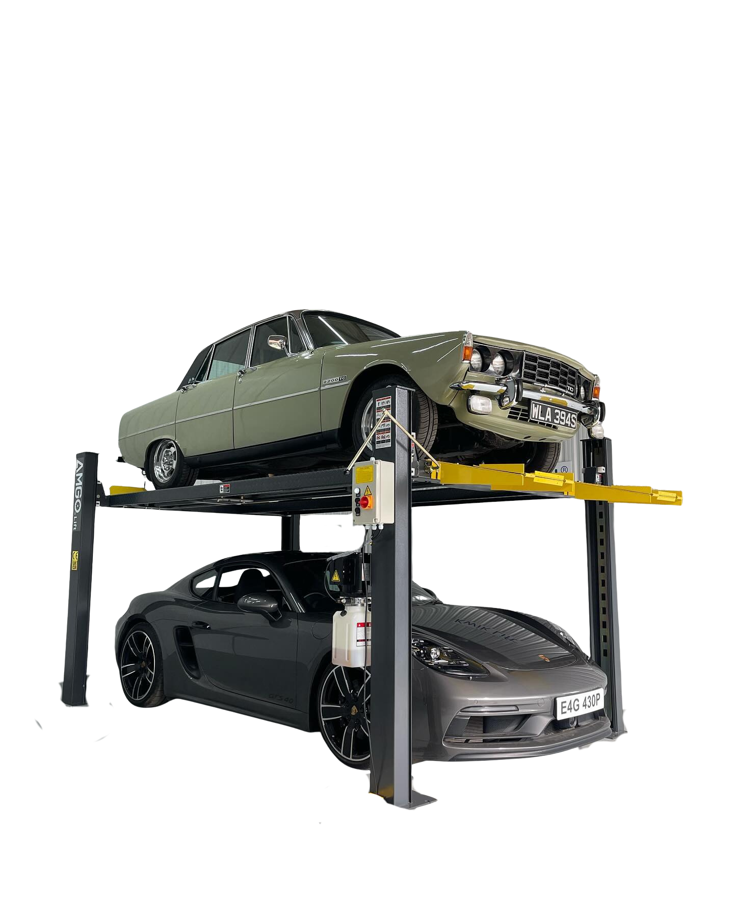E4G A465A AMGO Wheel Alignment 4 Post Lift 6.5 Ton Capacity With 5500mm Platforms 1ph/3ph